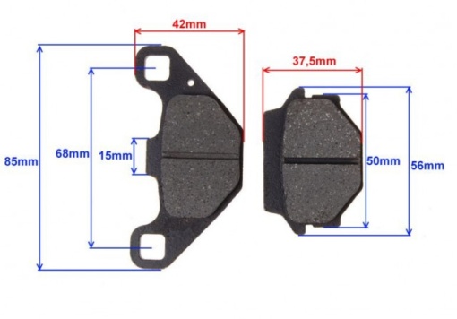 Placute frana moto Aprilia RX125, Kawasaki KH125, Suzuki GN125 - Img 2