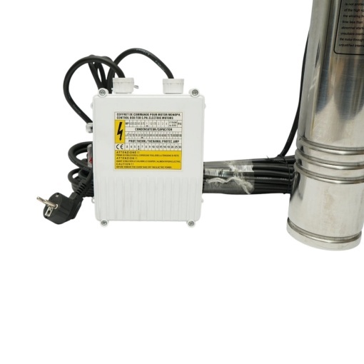 Pompa apa submersibila inox 2.2kW, 220V, D100mm, debit 6 m3/h, inaltime refulare 105m, 15 turbine ceramice, racire pe ulei, panou de control K90QJD2-105/15-2.2 Breckner Germany - Img 8