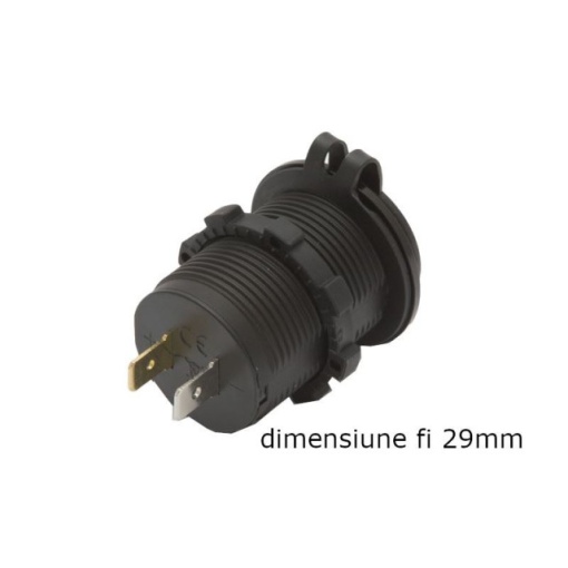 Priza bricheta cu 2 USB, 1A+2.1A, cu capace 12/24V - Img 2
