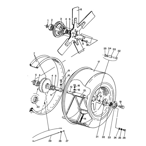 Roata perie combina New Holland 8060, 8070, 8080 cod OEM 80396767, 396767 - Img 5