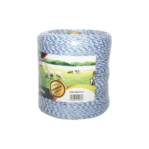 Rola fir albastru-alb fi 2mm 6x0.2mm SS 3.8 Ohm/m, 1000m gard electric - Img 2