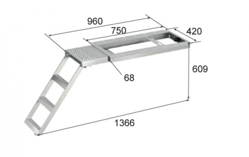 Scara Zincata TREI Trepte CU PLATFORMA 75cm - Img 2