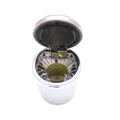 Scrumiera auto universala argintie cu lumina multicolor LED - Img 2