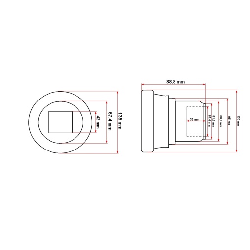 Semimosor lagar disc cu patrat de 41mm model nou mare pentru Vogel Noot - Img 7