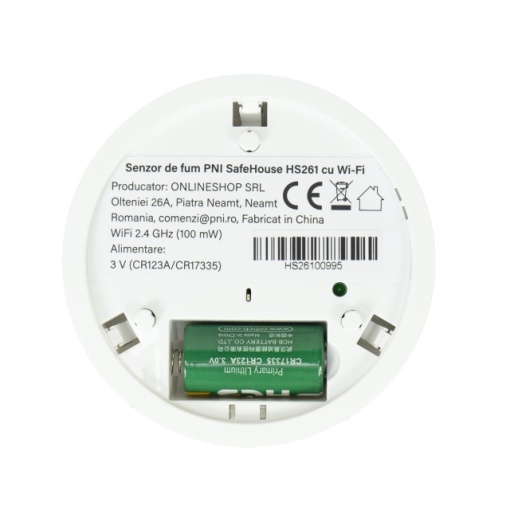 Senzor de fum PNI SafeHouse HS261 cu Wi-Fi, control din aplicatia Tuya Smart, alimentare baterie 3V, 85dB, alarma sonora si vizuala, alarma silentioasa - Img 4