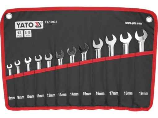 Set 12 chei combinate flexibile cu clichet YATO