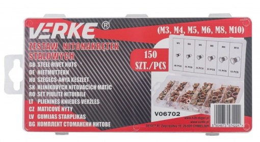 Set 150 buc Piulite nituibile M3-M10 VERKE - Img 2
