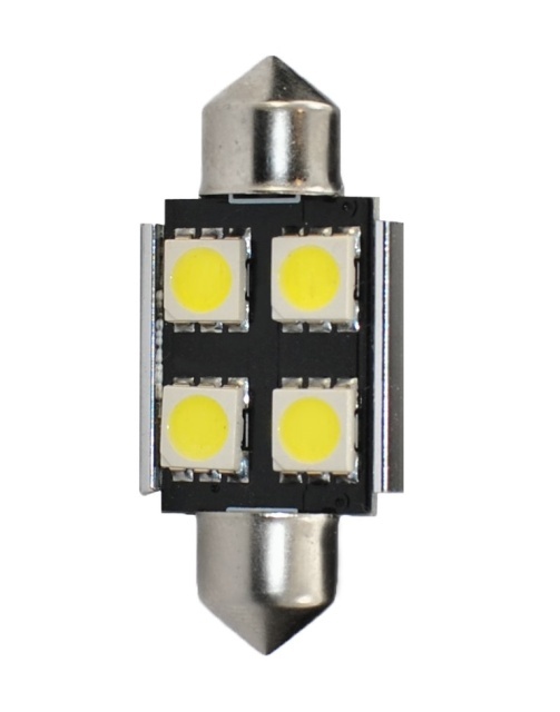 Set 2 becuri LED M-TECH Premium LB328W - C5W 36mm, 12V 4xSMD5050 CANBUS alb - Img 2