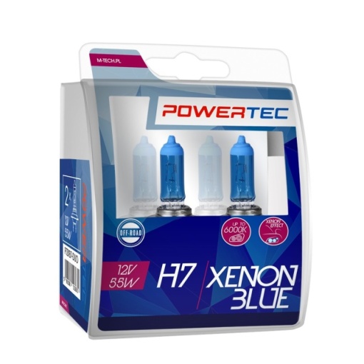 Set 2 becuri XENON BLUE H7 12V 55W - Img 3