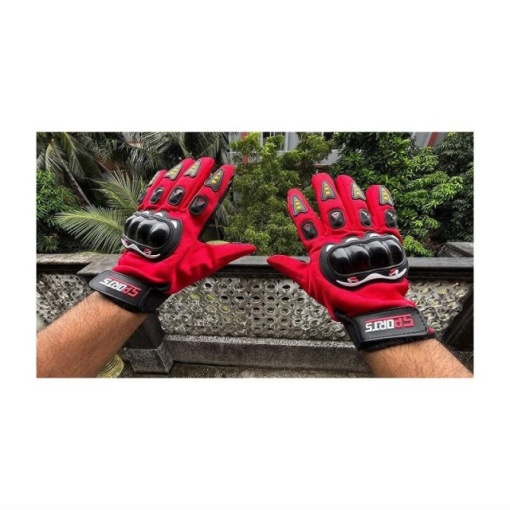 Set 2 manusi moto rosii, deget touchscreen - Img 3