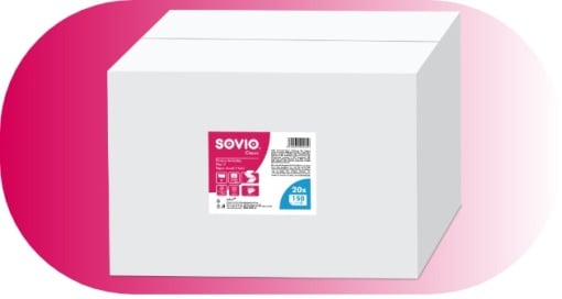 Set 4 x 20 buc. Prosop de hartie Pliat V SOVIO 150 Foi, 2 Straturi