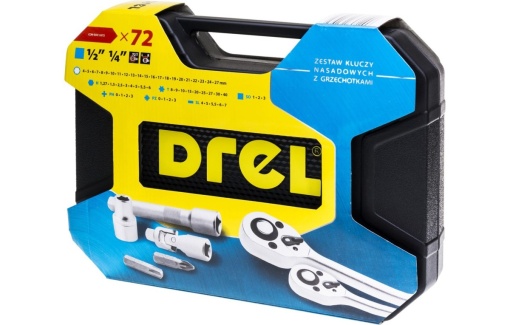 Set chei tubulare Drel 1/4", 1/2", 72 buc. - Img 2