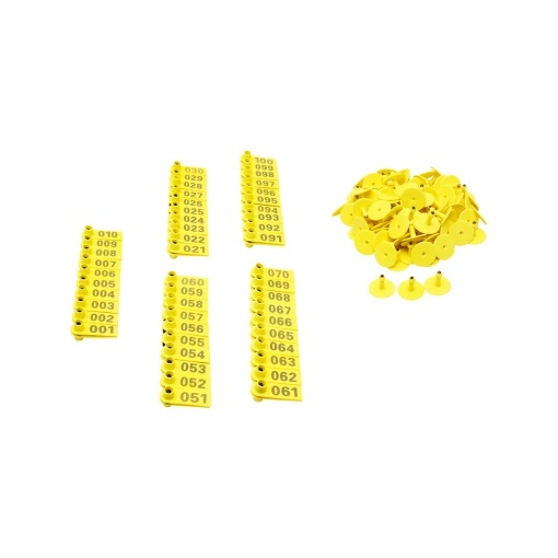 Set crotalii numerotate 001 -100 galbene pentru capre, oi Breckner Germany - Img 3