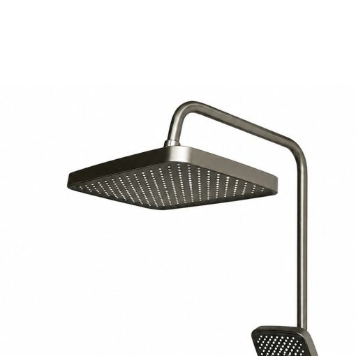 Set dus Premium multifunctional de perete din cupru, 3 functii curgere apa, dus dreptunghiular tip ploaie, para de dus, gri grafit satinat - Img 8