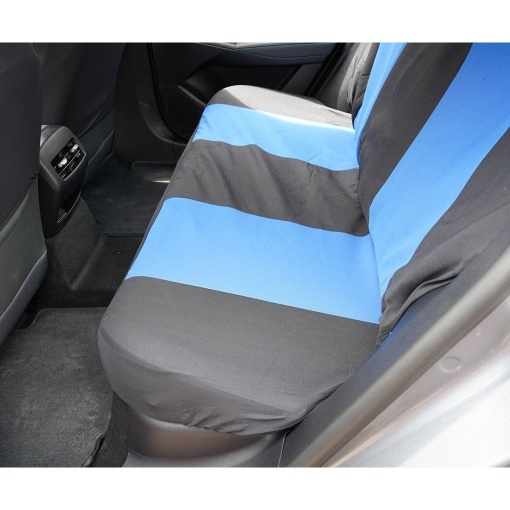 Set huse scaune auto universale albastru-negru, material textil 8 piese - Img 7