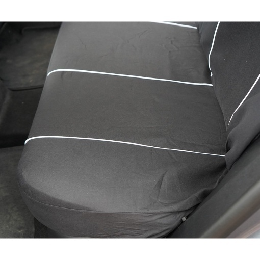 Set huse scaune auto universale negru-alb, material textil 8 piese - Img 8