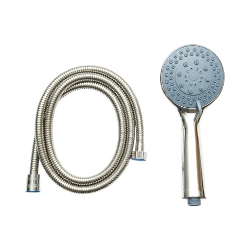 Set para dus cu furtun zincat 1.5m, 5 functii, crom lucios, plastic 100x240mm - Img 2