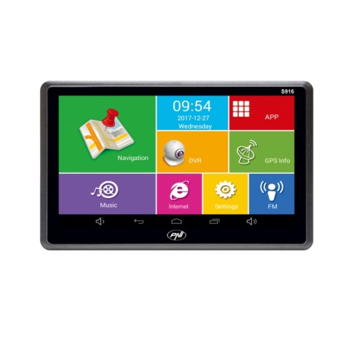 Sistem de navigatie GPS + DVR PNI S916 PRO ecran 7 inch cu Android 6.0, memorie 16 GB, 1GB DDR3 RAM