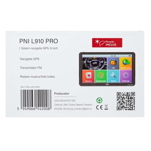 Sistem de navigatie GPS PNI L910 PRO cu parasolar, 9 inch, 800 MHz, 512MB DDR, 16GB memorie interna, FM transmitter, negru - Img 12