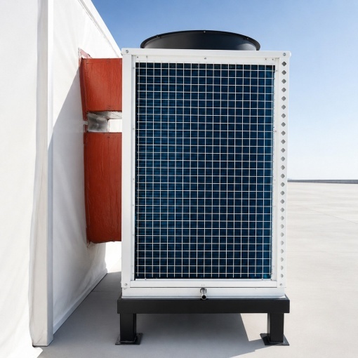 Sistem instalatie climatizare industriala 272.960 BTU, 80kW, 380V, functie incalzire si ventilatie, debit aer 17.500m3/h pentru corturi, hale, depozite 500–750m2 - Img 10