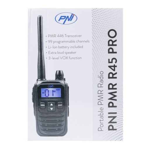 Statie radio portabila PNI PMR R45 PRO 446MHz, 0.5W, 99 canale programabile, 16 PMR si tonuri 38 CTCSS si 104 DCS, Squelch 5 niveluri, VOX, TOT, BCL, Scan, Roger Beep - Img 5