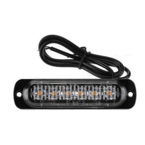 STROBOSCOP SLIM 6 led-uri lumina portocalie 11.5x3 cm