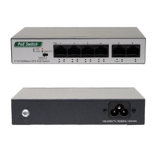 Switch PNI SWPOE242, POE, 6 x 10/100 Mbps, din care 4 porturi PoE, carcasa metalica - Img 8