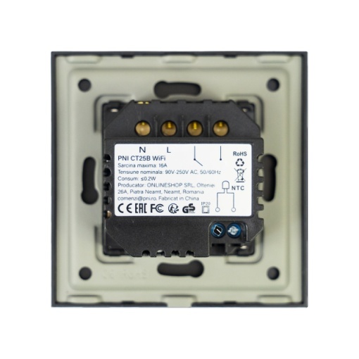 Termostat inteligent PNI CT25B WiFi pentru centrala termica pe gaz, montaj incastrat, 16A, control din aplicatia Tuya Smart, programare zilnica, mod manual/automat, culoare negru - Img 4