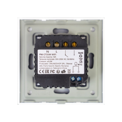 Termostat inteligent PNI CT26W WiFi incalzire in pardoseala electrica sau grup pompare, senzor pardoseala inclus, montaj incastrat, control din aplicatia Tuya Smart, programare zilnica, mod manual/aut - Img 4