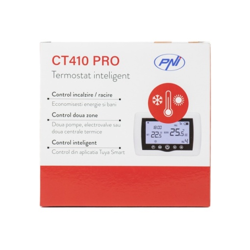 Termostat inteligent PNI CT410 PRO fara fir, cu WiFi, control 2 zone prin Internet, pentru centrale termice, pompe, electrovalve, APP TuyaSmart, histerezis 0.2 grade C - Img 7