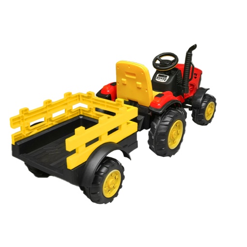 Tractor electric cu remorca, telecomanda si baterie pentru copii 1580x580x730mm - Img 5