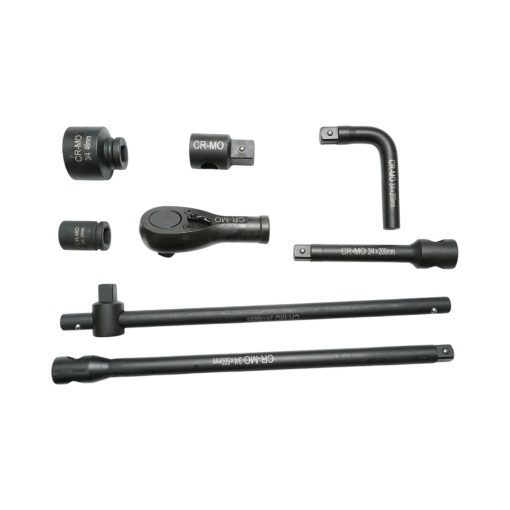 Trusa chei tubulare de impact 17-65mm, antrenor cu clichet, prelungitoare 200 si 500mm, tip L 200mm, bara T, adaptor 3/4-1 inch Cr-Mo 26 piese Breckner Germany - Img 5