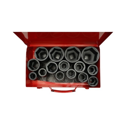 Trusa chei tubulare de impact scurte 22-36mm si lungi 38-60mm, patrat 1 inch Cr-Mo 15 piese Breckner Germany - Img 3