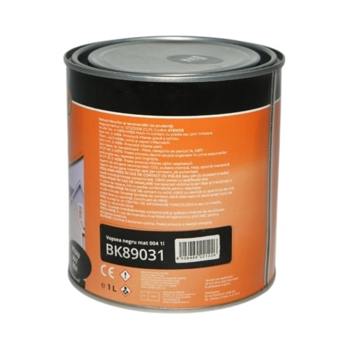 Vopsea email anticoroziva 3 in 1 negru mat 004 pe baza de solvent 1L, direct pe rugina, interior si exterior Breckner Germany - Img 3