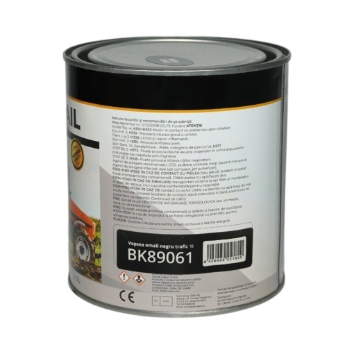 Vopsea email anticoroziva 3 in 1 negru trafic 1K pe baza de solvent 1L, direct pe rugina, interior si exterior Breckner Germany - Img 3