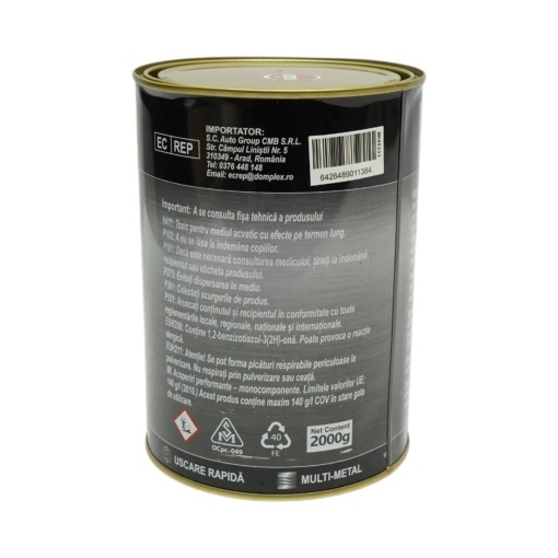 Vopsea email anticoroziva 3 in 1 rosu 250 pentru metal 2kg, direct pe rugina, pe baza de apa Breckner Germany - Img 4