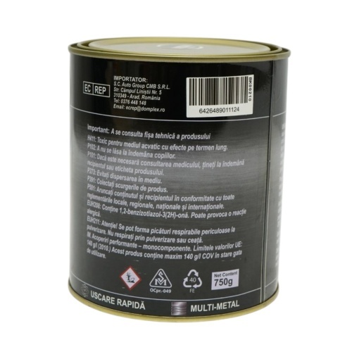 Vopsea email anticoroziva 3 in 1 verde RAL 6016 pentru metal 750g, direct pe rugina, pe baza de apa Breckner Germany - Img 4