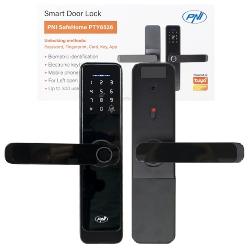 Yala inteligenta PNI SafeHome PTY6526, amprenta, cod, tag, aplicatie Tuya Smart, 100 utilizatori - Img 7