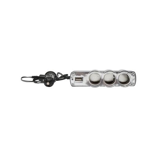 Adaptor triplu bricheta si 1 port usb cu cablu 1m - Img 2