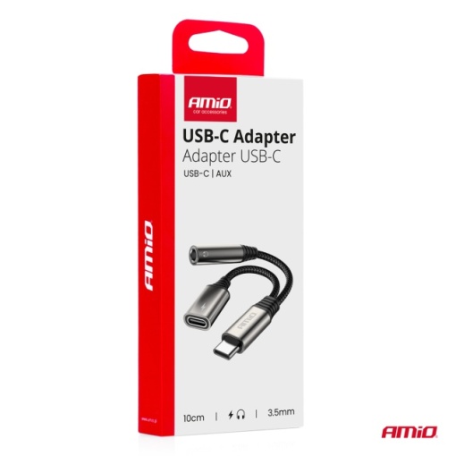 Adaptor USB-C la USB-C + Mini mufa 3,5 mm Adaptor mama 10 cm - Img 2