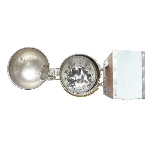 Afumator albine din otel inox cu cilindru scut termic si burduf din piele 160mm - Img 3