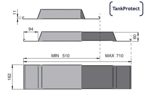 Antifurt filtru de combustibil rezervor Tank Protect, reglabil 510-710 mm - Img 3