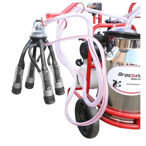 Aparat de muls vaci 2 posturi bidon 40L inox cu butelie, vacuum rezervor Breckner Germany - Img 8