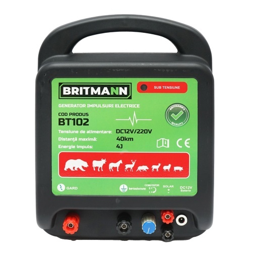 Aparat generator de impulsuri DC 12/220V, 4 Joule 40km pentru gard electric BRITMANN - Img 2