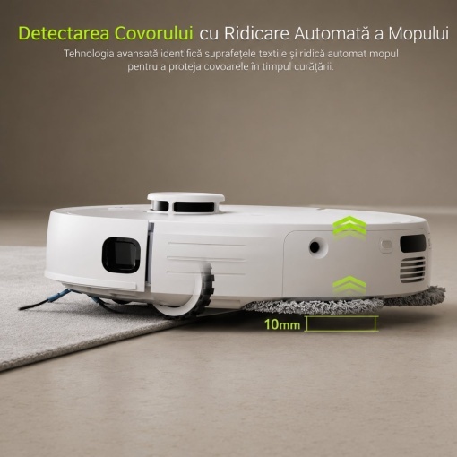 Aspirator robot inteligent cu functie mop 8500Pa, statie auto-golire, navigatie laser LDS, baterie 5200 mAh, perie anti-incurcare, control aplicatie WiFi Extravis - Img 4