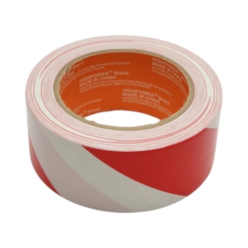 Banda adeziva de avertizare si marcare podea PVC rosu-alb 48mm x 33m HighPower - Img 3