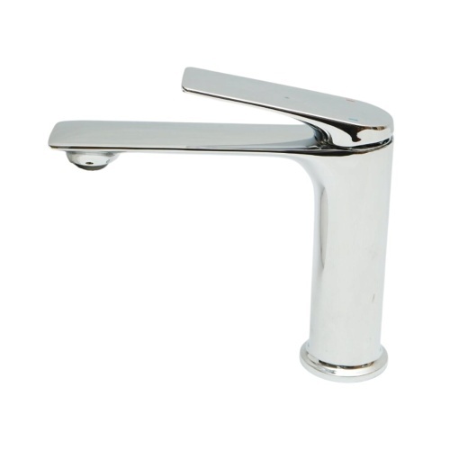 Baterie lavoar baie Premium din cupru, pipa lunga, design rotund, monocomanda, crom lucios, furtunuri incluse - Img 3