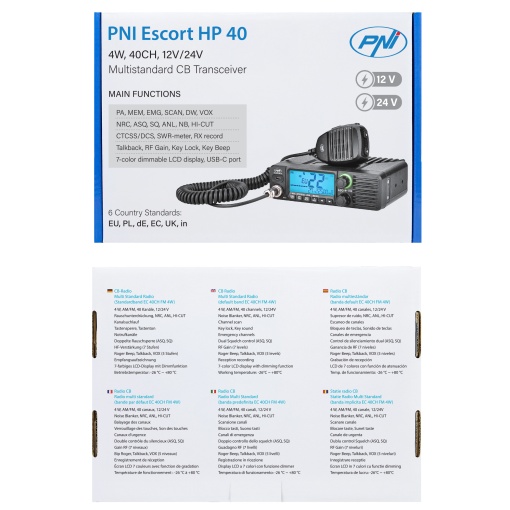 Bax cu 6 bucati statie radio CB PNI Escort HP 40 multistandard, 4W, AM, FM, 12-24V, ASQ, RF Gain - Img 11