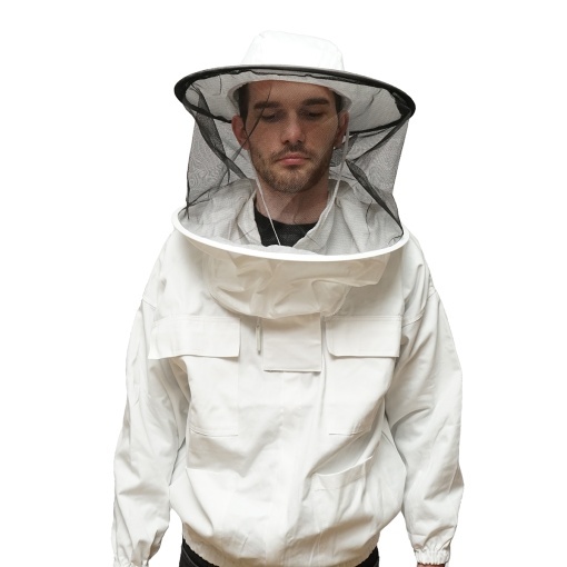Bluza apicola alba cu masca de protectie marimea XL - Img 2