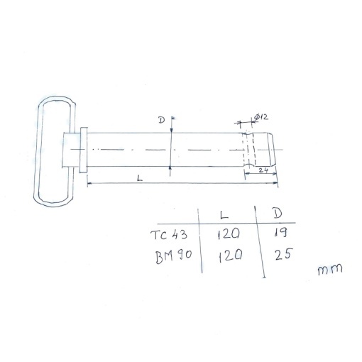 Bolt tirant central cu lant fi 19 UTB U-445 - Img 4
